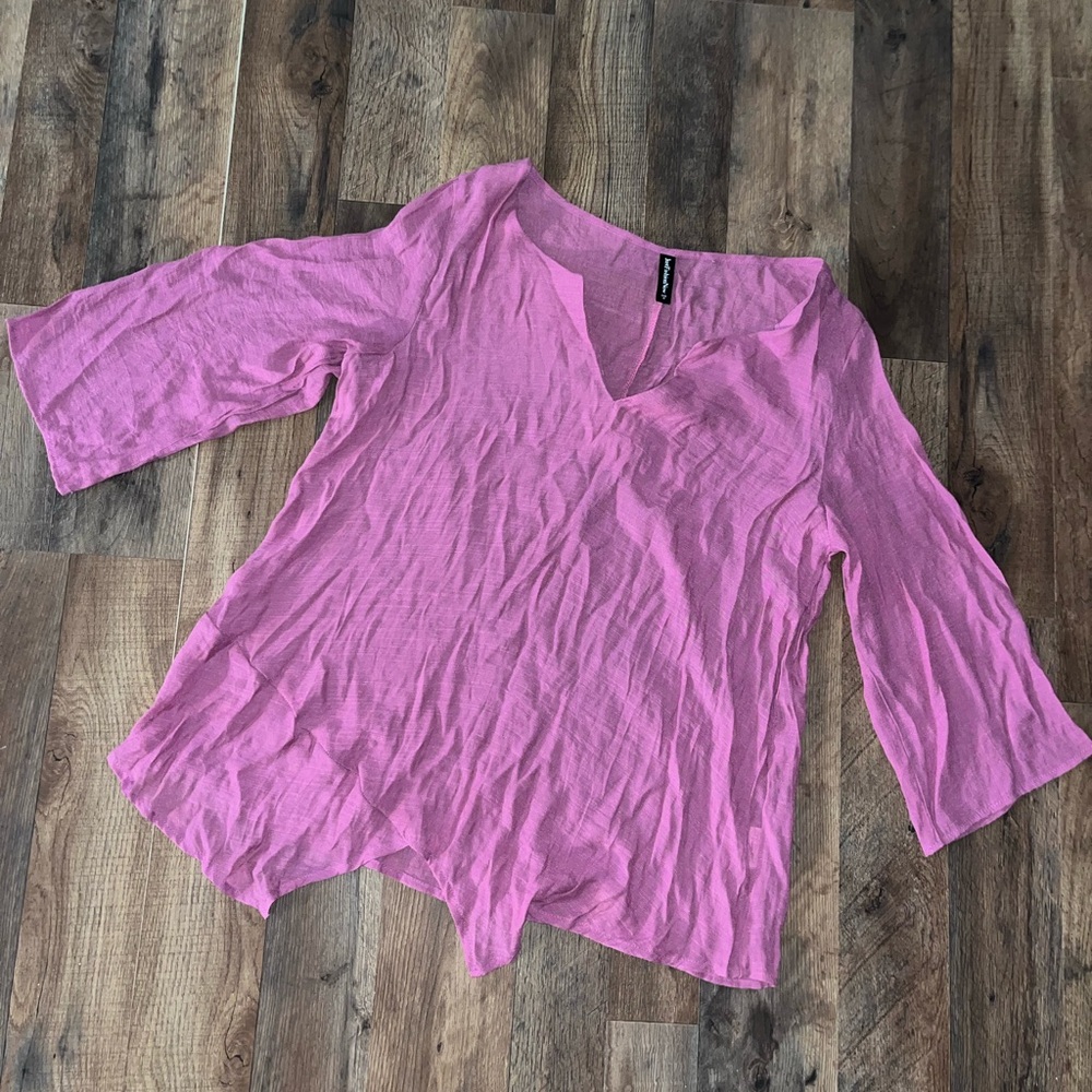 Pink V-Neck Women's Top